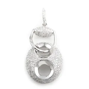 18K White Gold Diamond Pave Enhancer Pendant PA184821RBZ