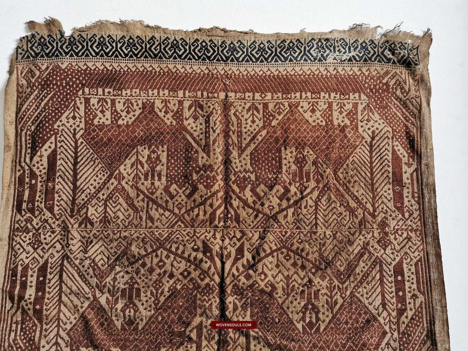 314 Exquisite ANtique Sumatra Weaving Tampan Shipcloth Textile