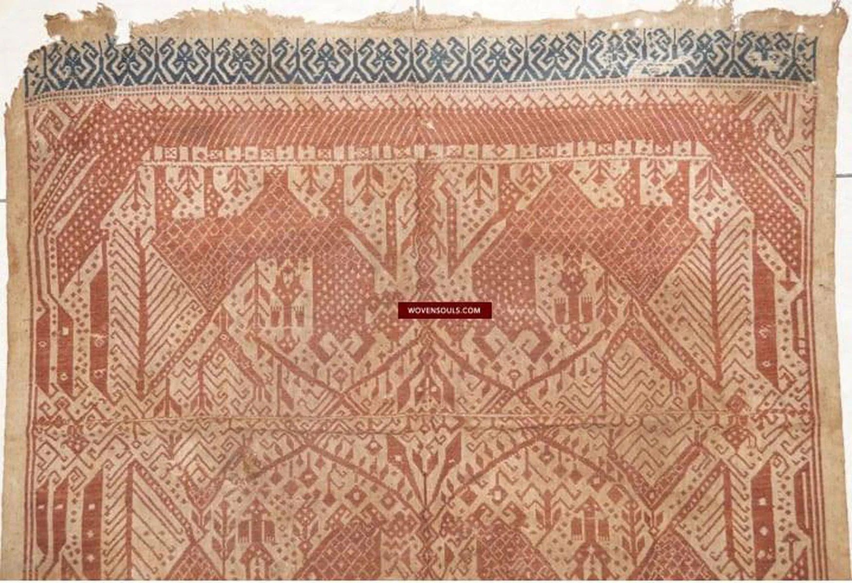 314 Exquisite ANtique Sumatra Weaving Tampan Shipcloth Textile