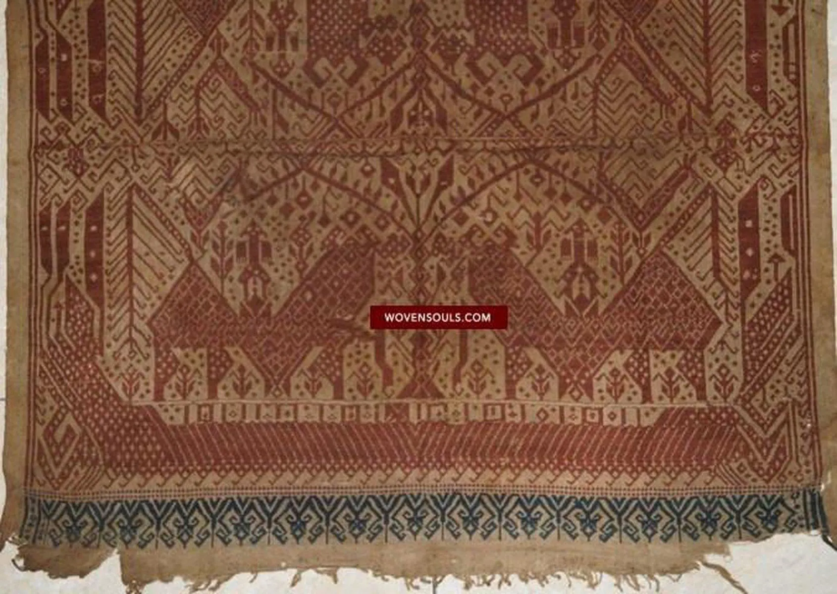 314 Exquisite ANtique Sumatra Weaving Tampan Shipcloth Textile