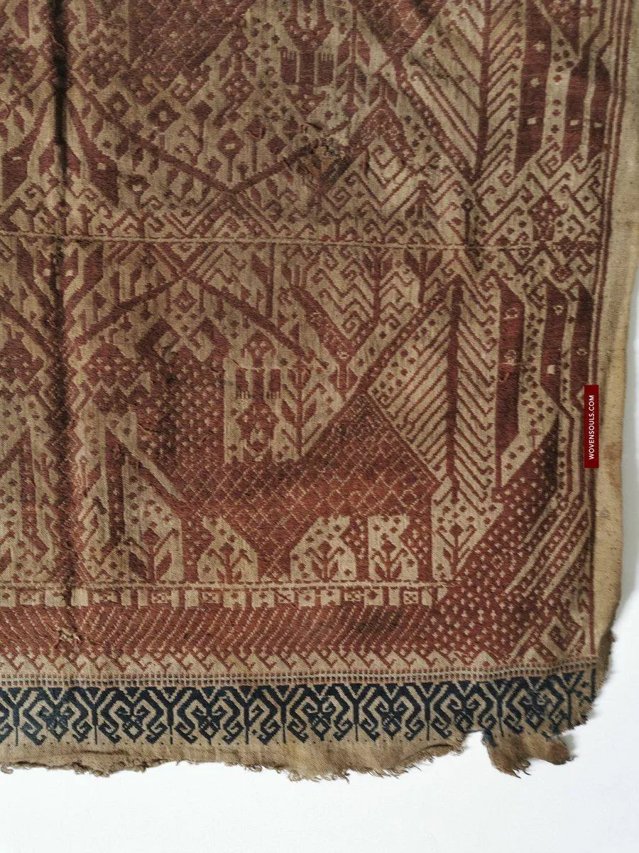 314 Exquisite ANtique Sumatra Weaving Tampan Shipcloth Textile