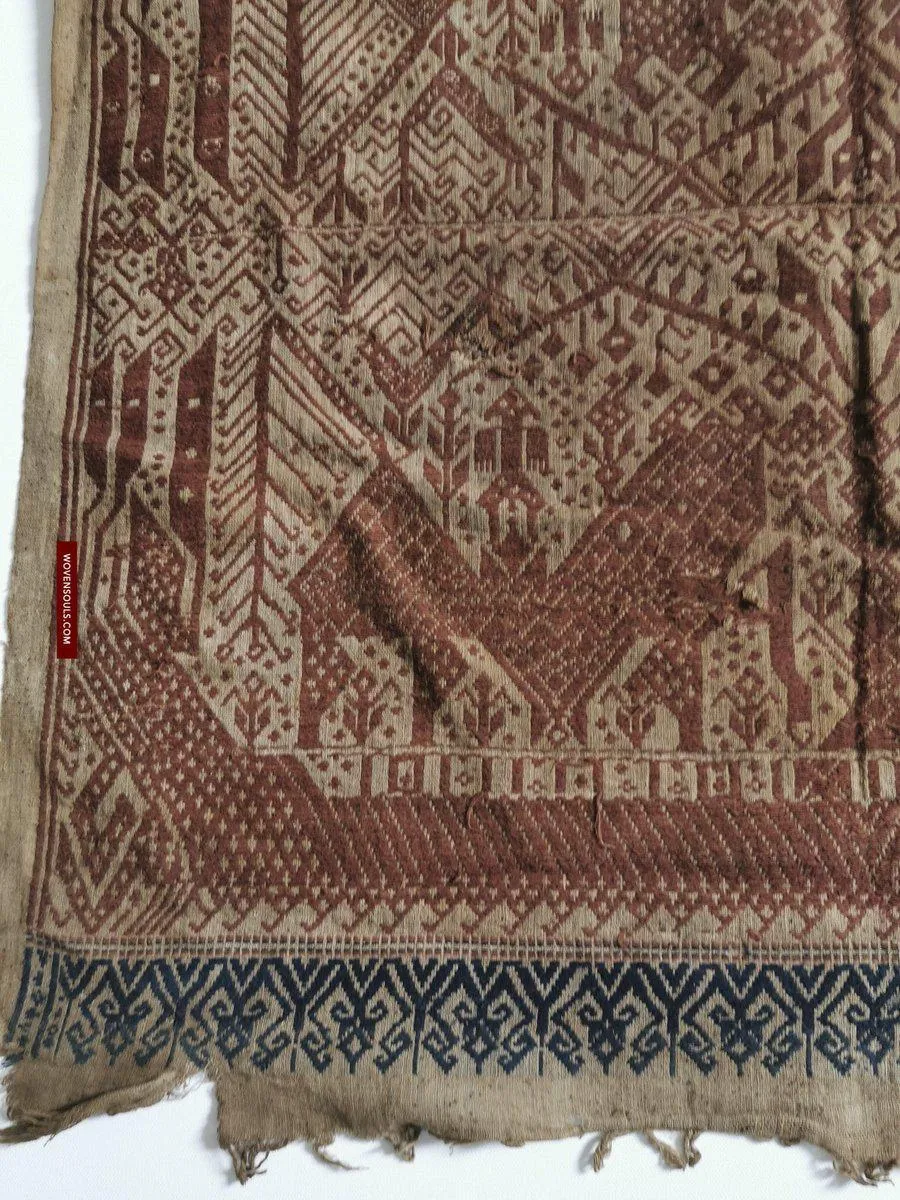 314 Exquisite ANtique Sumatra Weaving Tampan Shipcloth Textile