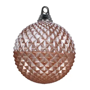 6.7" Rose Gold Glitter Candy Durian Ball Ornaments 3 Per Bag