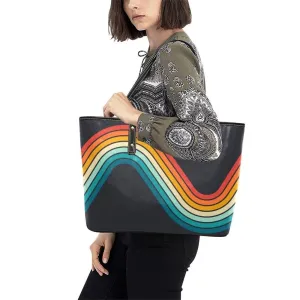 70s Style Groovy Handbag, Retro Handbag, Retro Bag, Vintage style Bag, PU Leather Bag, Funky Handbag,Rainbow handbag,rainbow bag, Hippie Bag