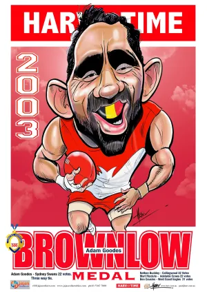 Adam Goodes, 2003 Brownlow, Harv Time Poster