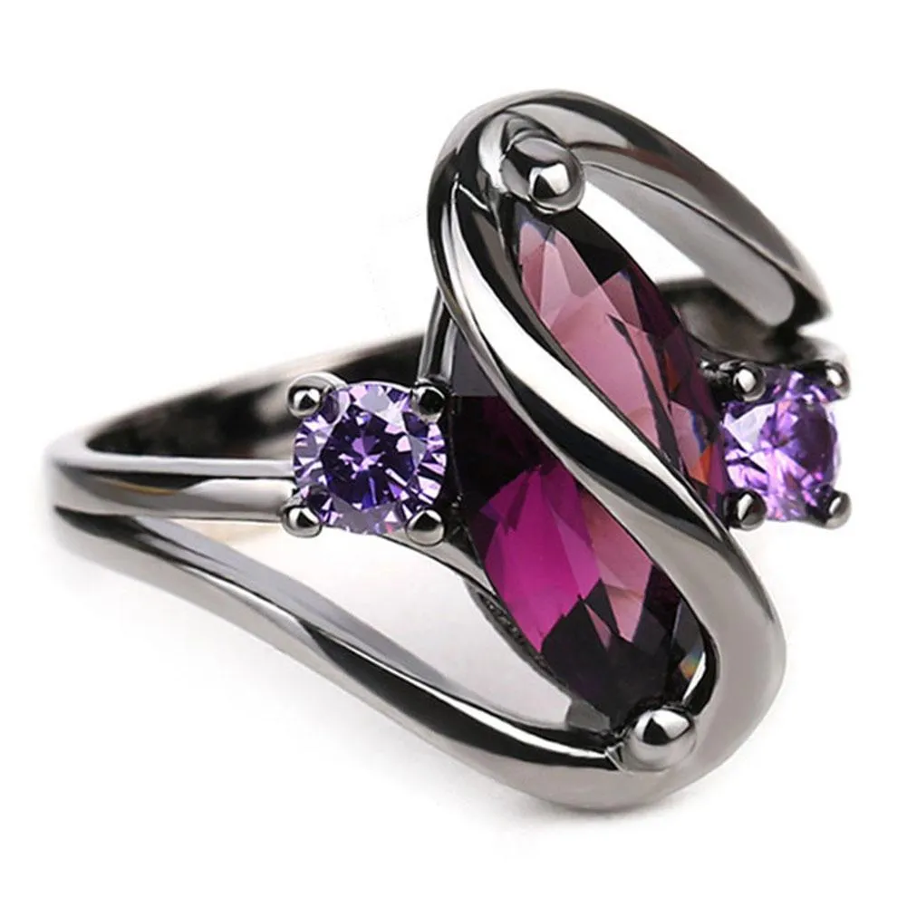 Amethyst Water Drop Ring