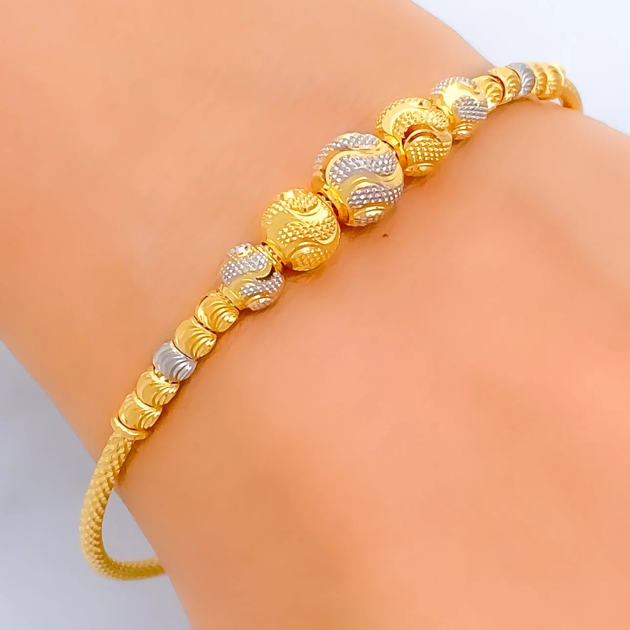 Artistic Dazzling 22k Gold Bangle Bracelet