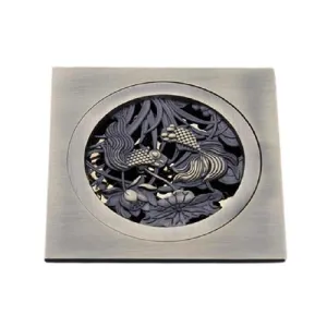 Artistic Fish Carved Bathroom Floor Drain