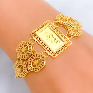 Artistic Honeycomb Accented 21k Gold Bracelet