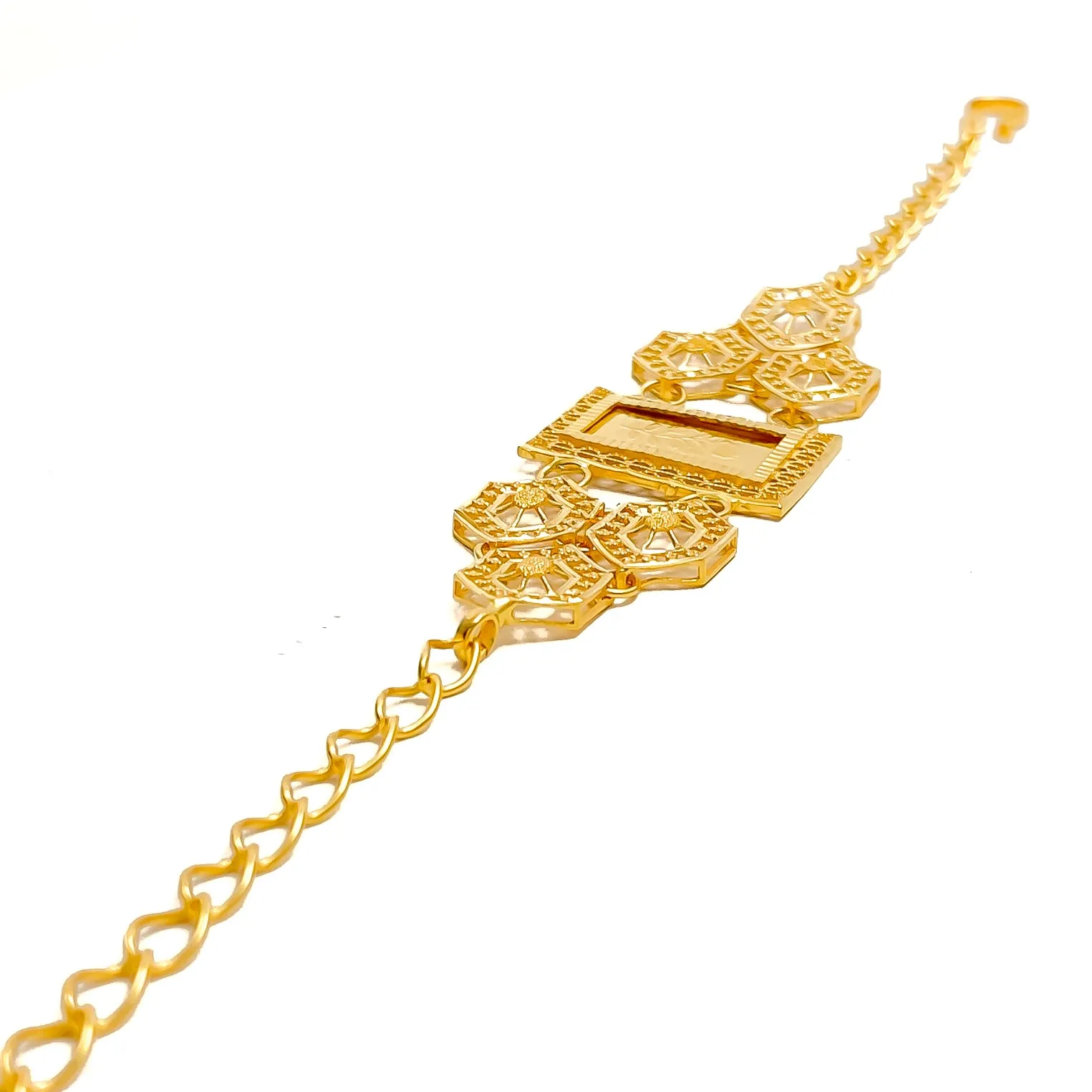 Artistic Honeycomb Accented 21k Gold Bracelet