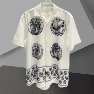 Artistic Portrait Print Short Sleeve Shirt