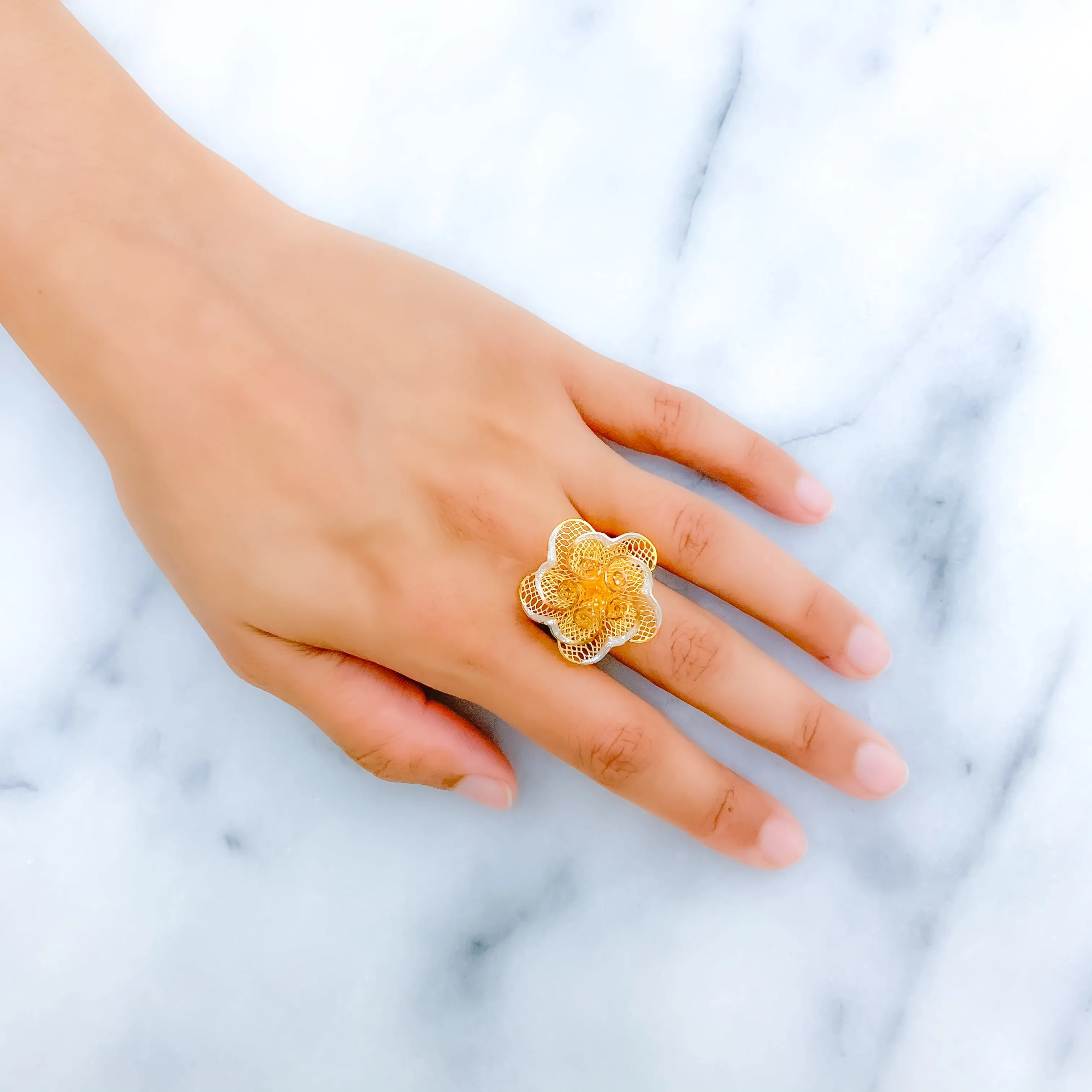 Artistic Spiral Petal Ring