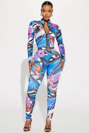 Artistic Vibe Legging Set - Blue/combo