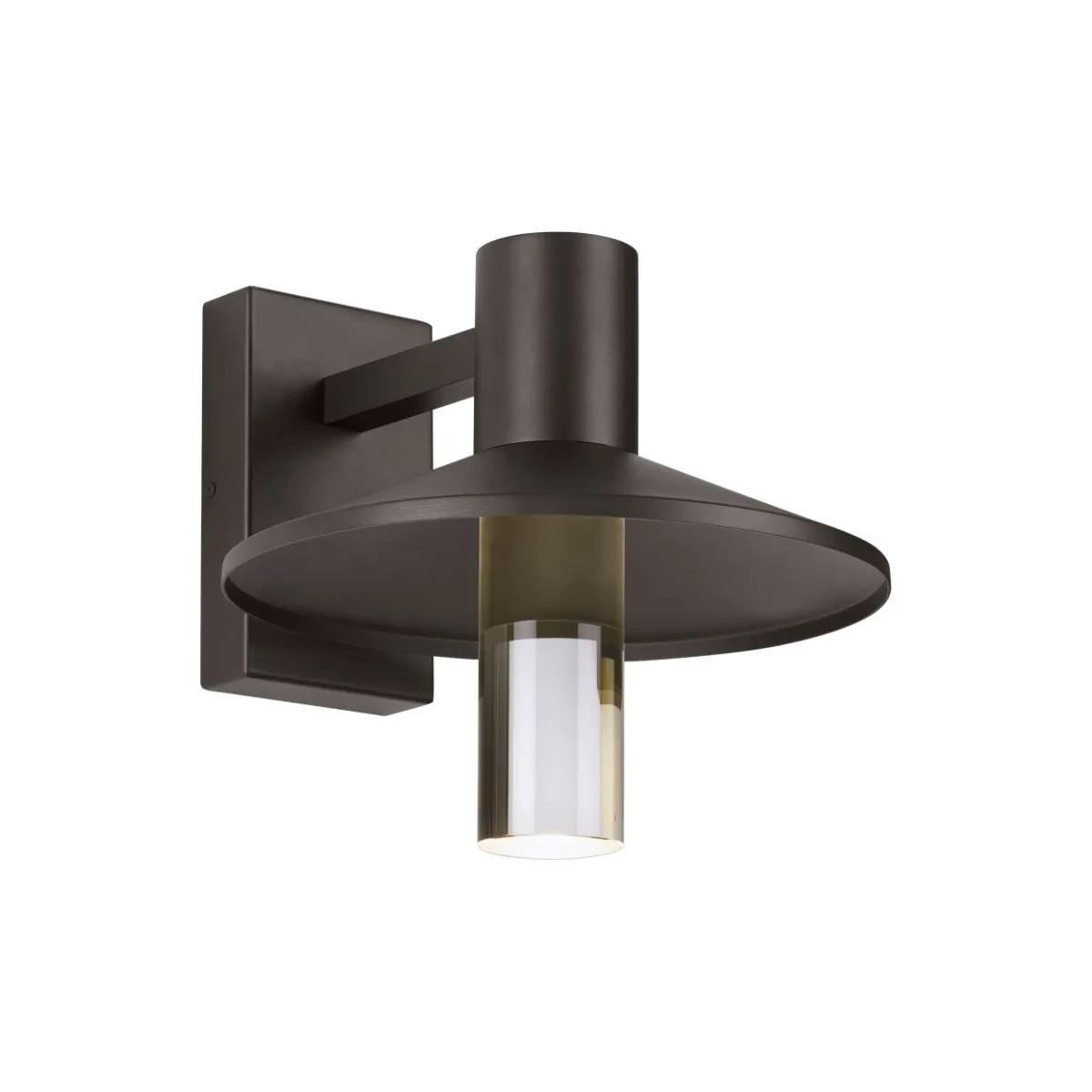 Ash 12 In. LED Lo-Output Outdoor Wall Sconce 619 Lumens 3000K Button Photocontrol Bronze Finish Clear Cylinder