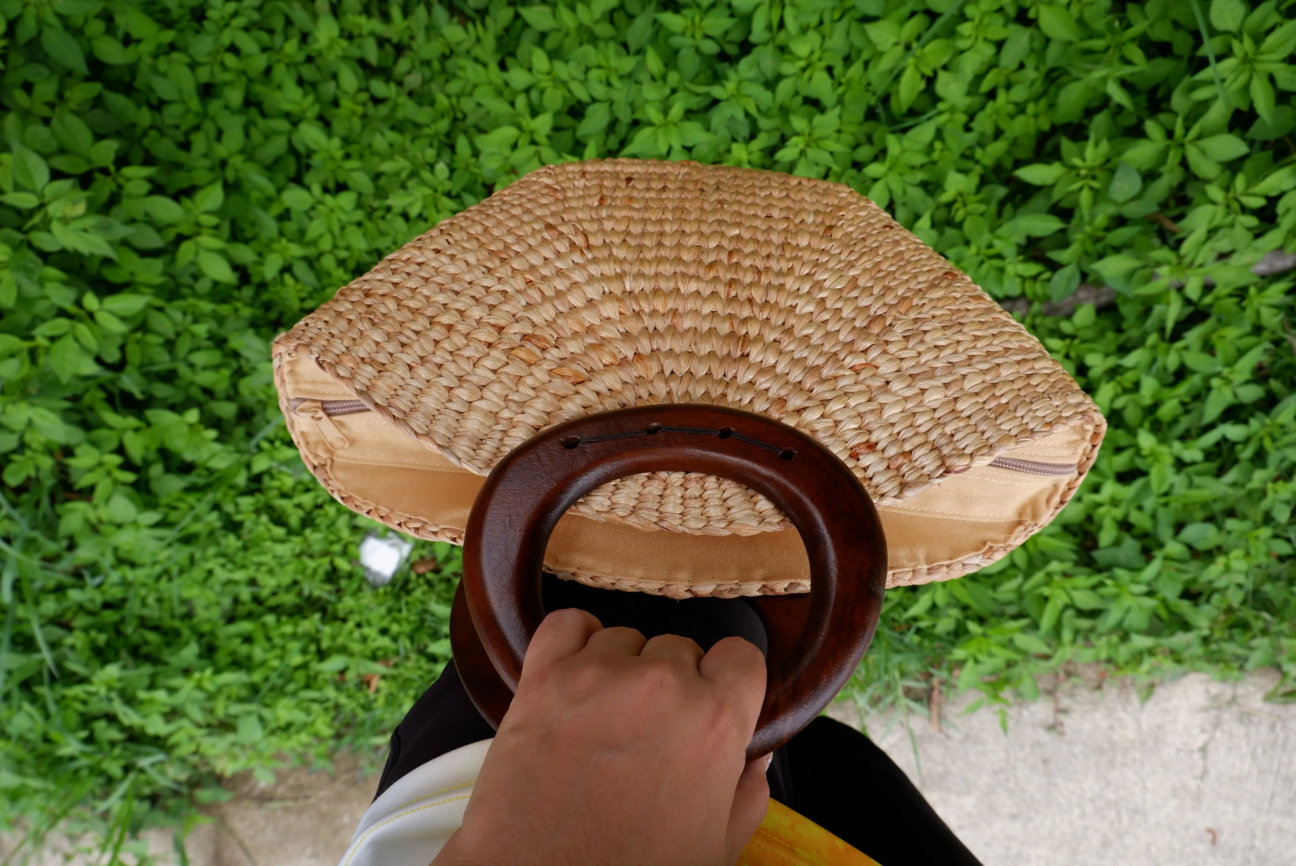 Beach Bag Wooden Handle, Straw beach bag, Seagrass Summer Basket, Wicker Bag