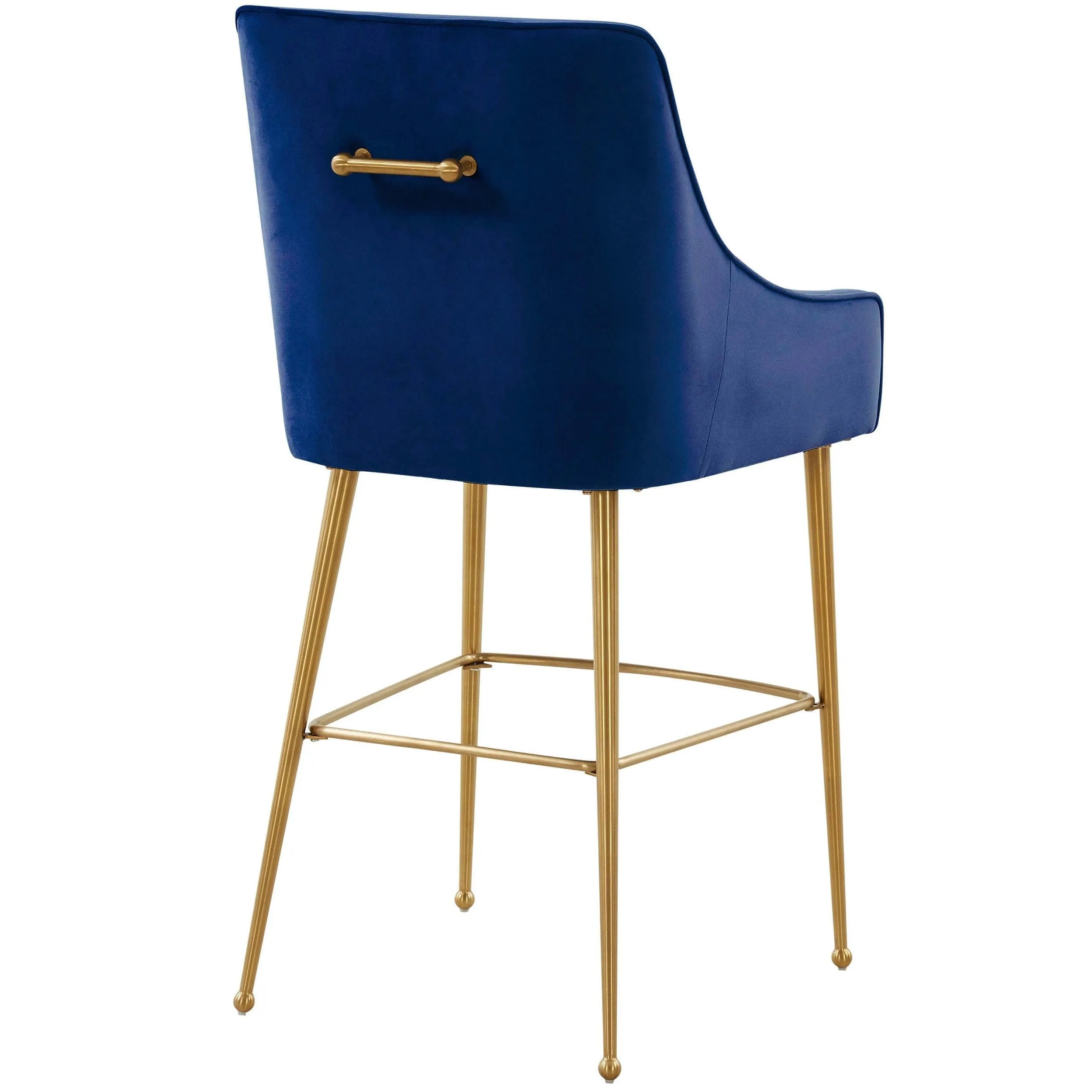 Beatrix Bar & Counter Stool, Navy/Brushed Gold Legs