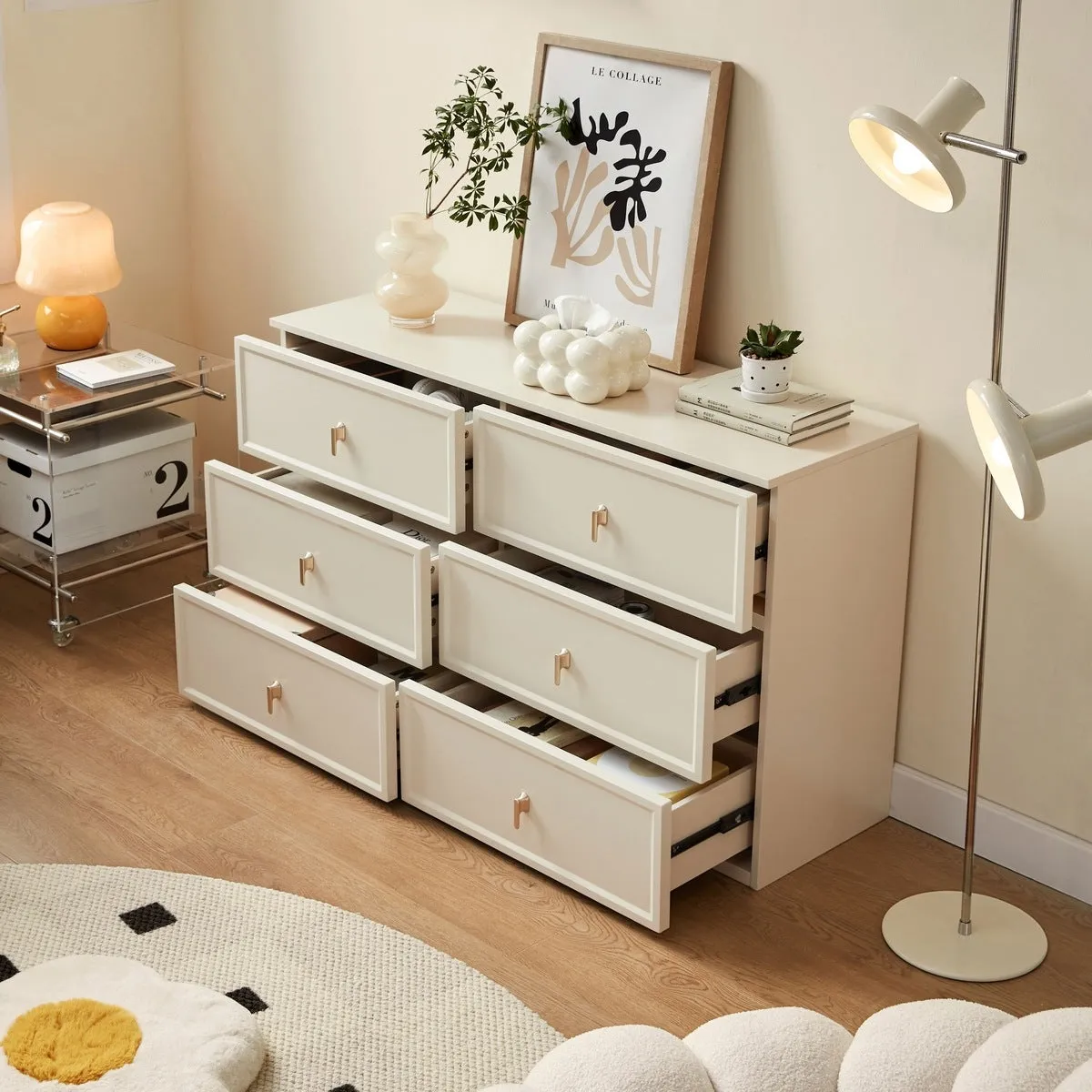 Beige Storage Drawer Chest