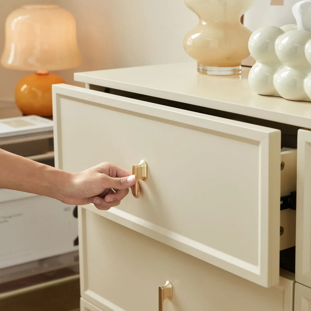 Beige Storage Drawer Chest