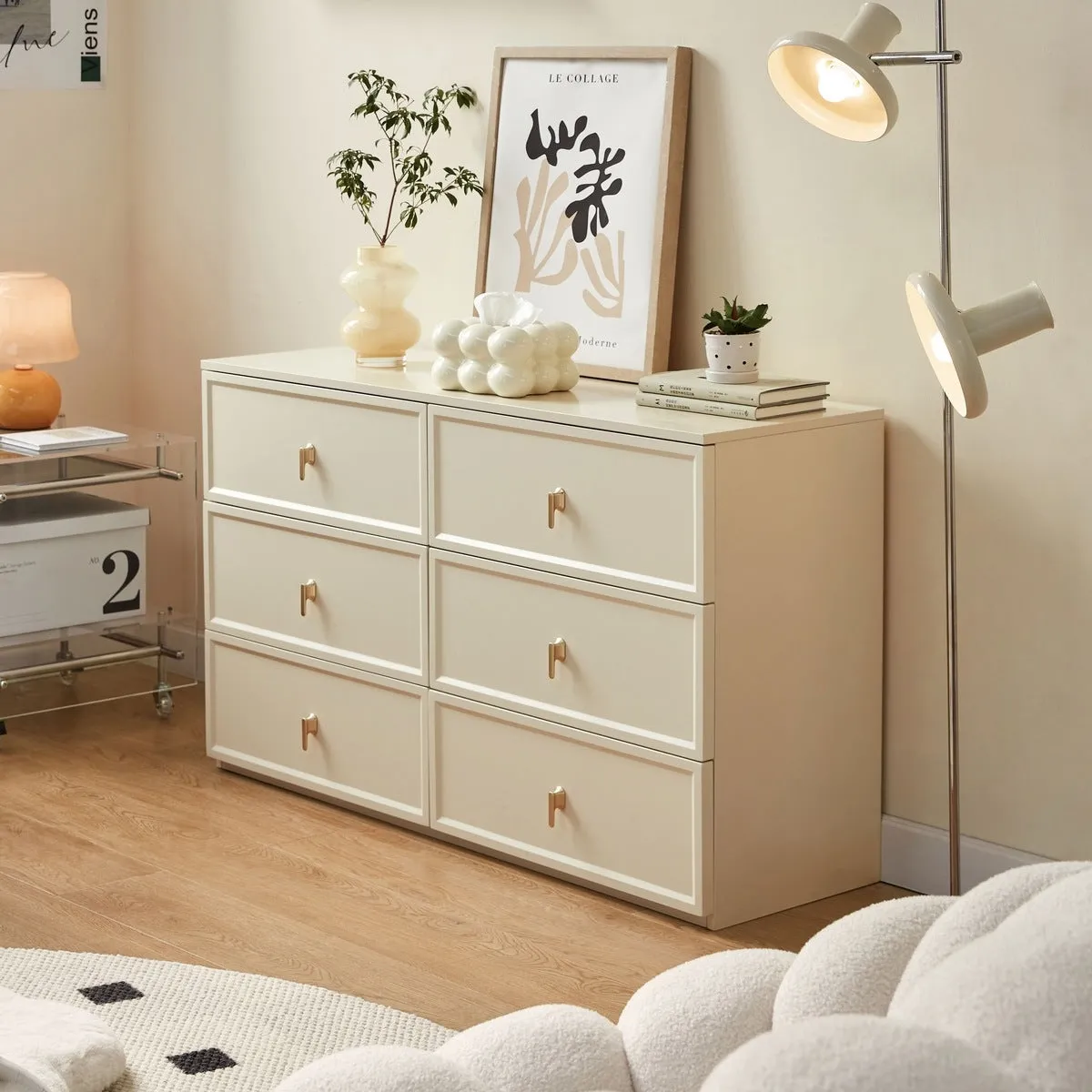 Beige Storage Drawer Chest