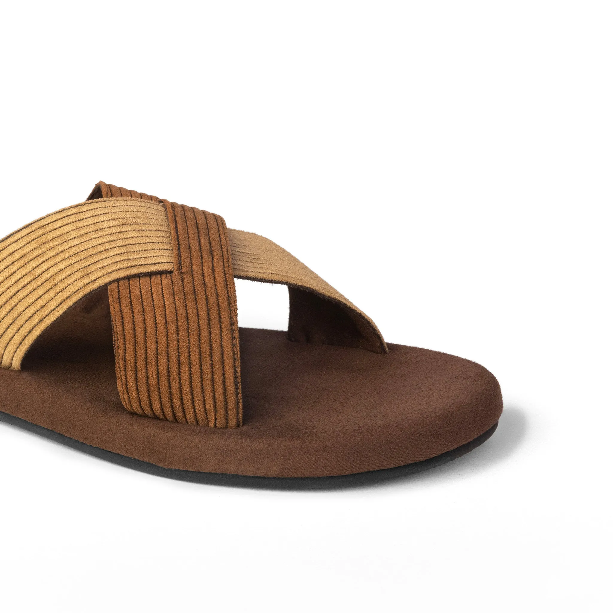 Ben Luxe - Crossover Corduroy Brown Slides Thrift Edit