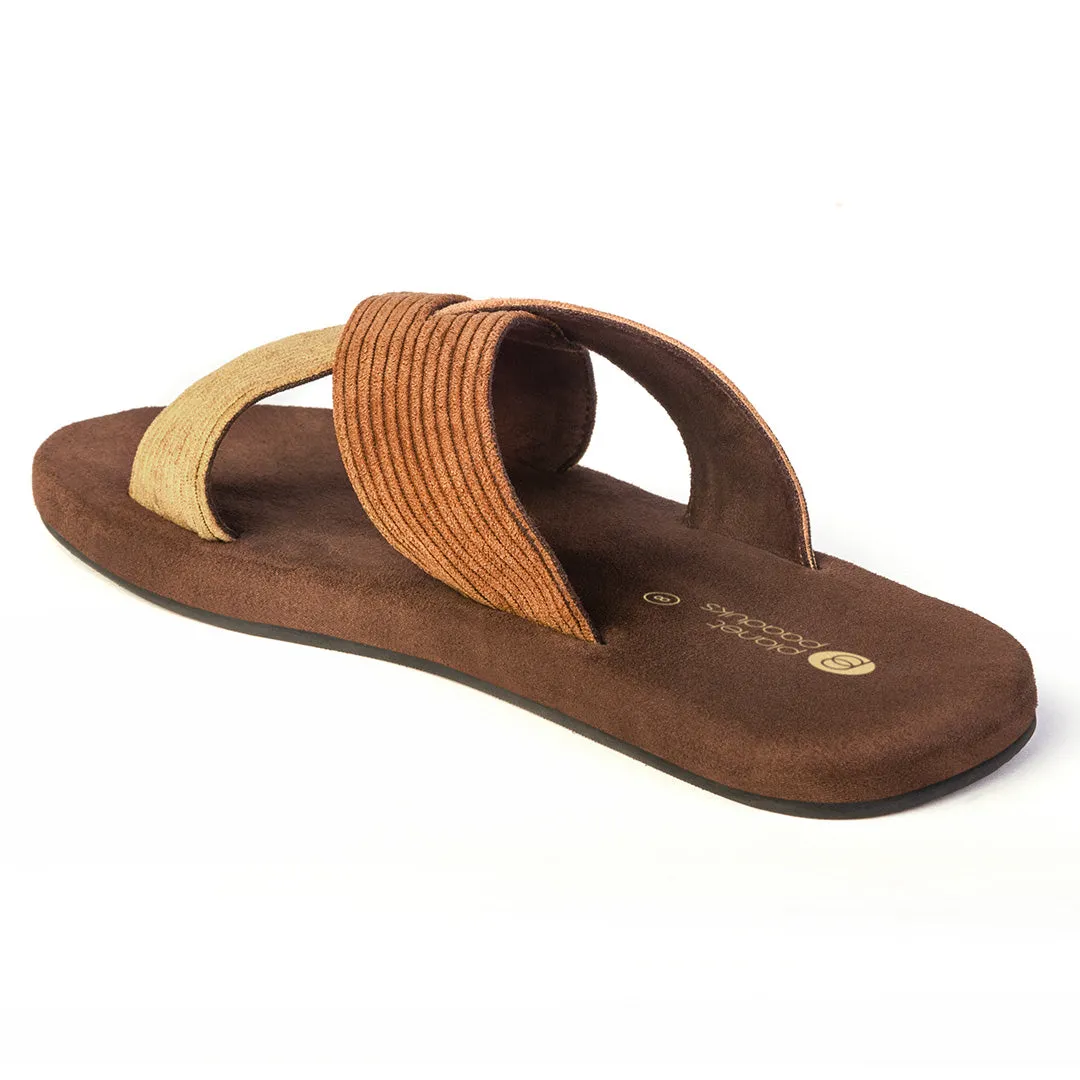 Ben Luxe - Crossover Corduroy Brown Slides Thrift Edit