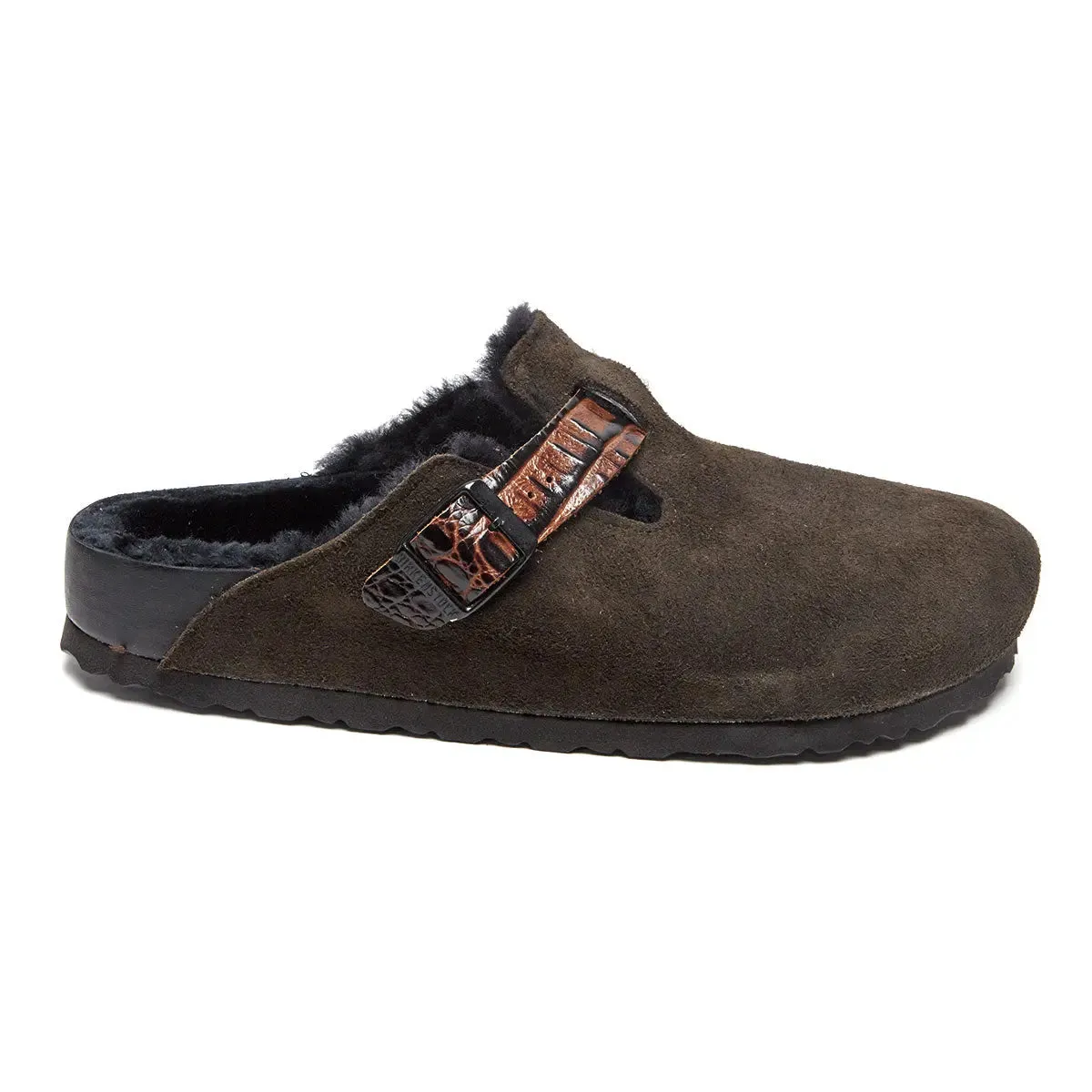 Birkenstock Boston Shearling Exquisite Suede Clogs