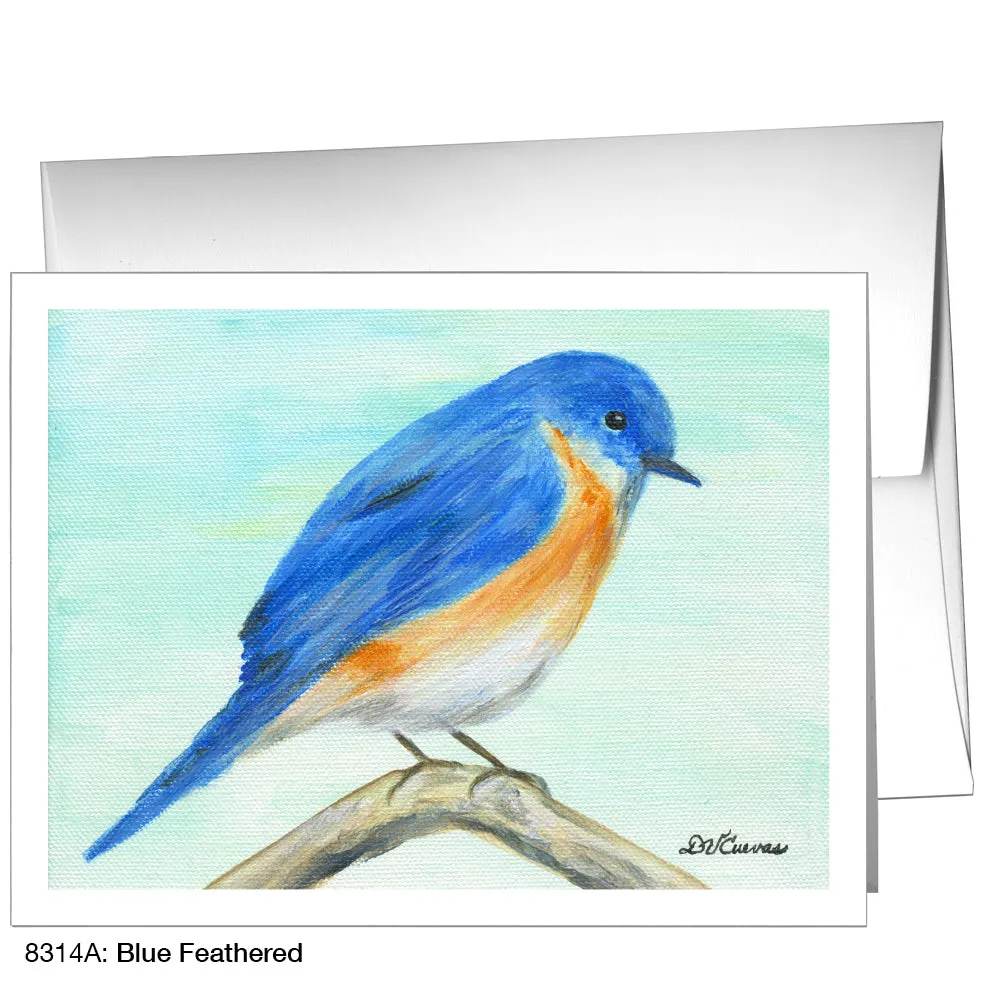 Blue Feathered, Greeting Card (8314A)