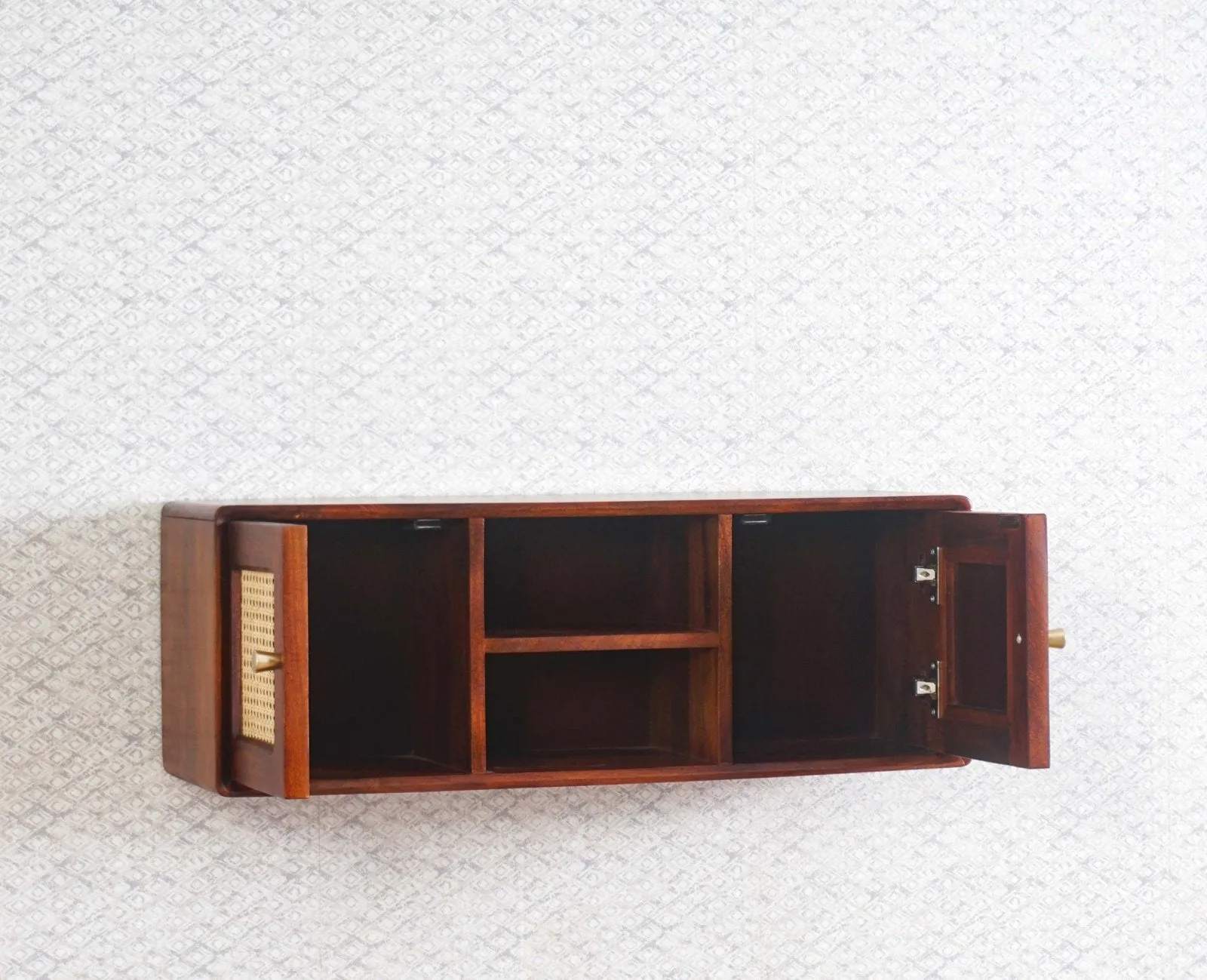 Boston Solid Wood Two Door Wall Shelve