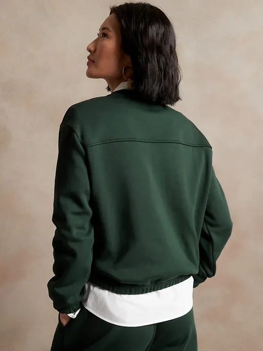 Bubble-Sleeve Sweatshirt in Gift Green