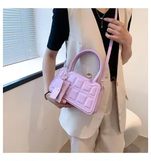 Candy Color Shoulder Bag With Small Wallet - 2 Piece Matching Set.