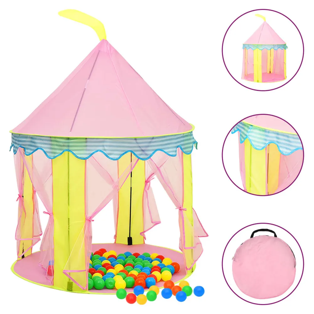 Children Play Tent with 250 Balls Pink 100x100x127 cm