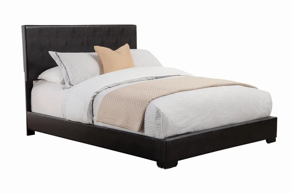 Conner Eastern King Upholstered Panel Bed Black