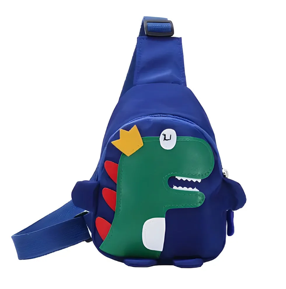 Dino-King Cross Body Bag for Kids Blue