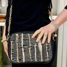 DJ-Black/Silver Metallic Heirloom Handbag