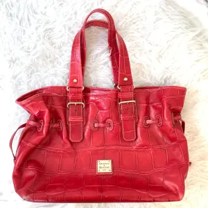 Dooney Bourke Large Red Crocodile Tote (some wear on corners)