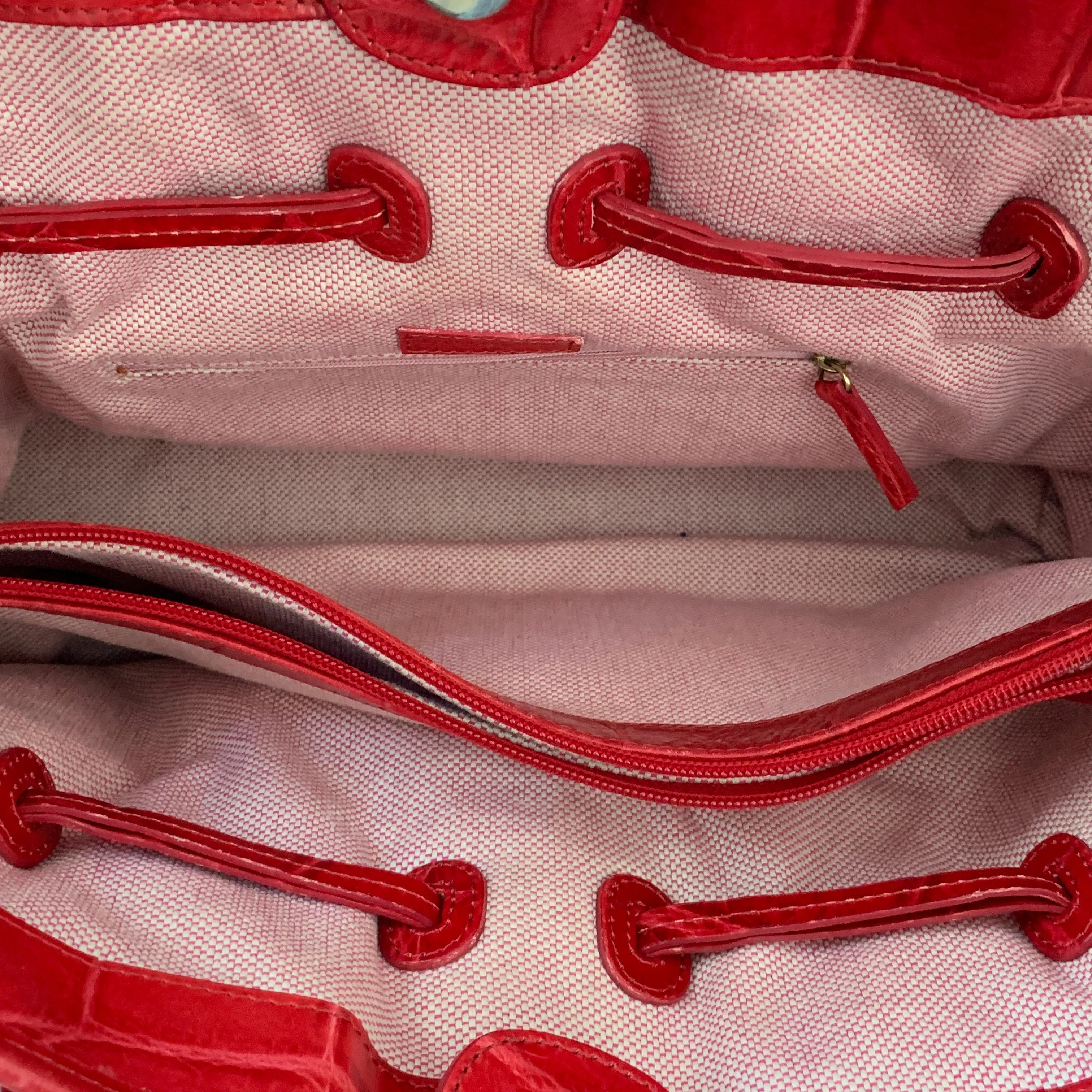 Dooney Bourke Large Red Crocodile Tote (some wear on corners)