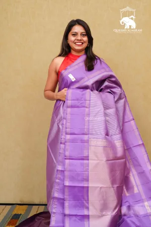 DUSTY LAVENDER WITH PURPLE HAZE PURE KANCHIVARAM SILK SAREE