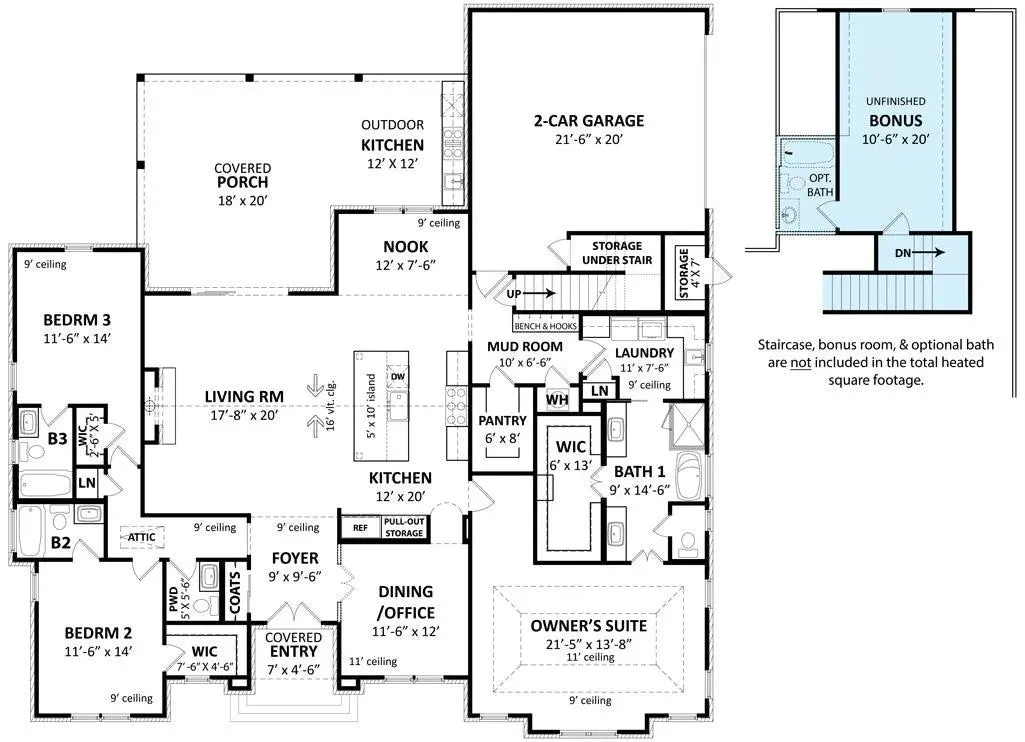 Elegant 3-Bedroom Home with Bonus Room and Spacious Porches