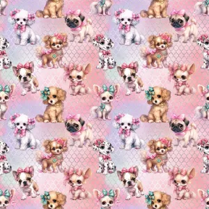 Elegant Puppies Fabric