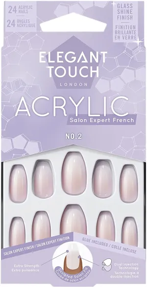 Elegant Touch Acrylic French Coffin false nails No.02