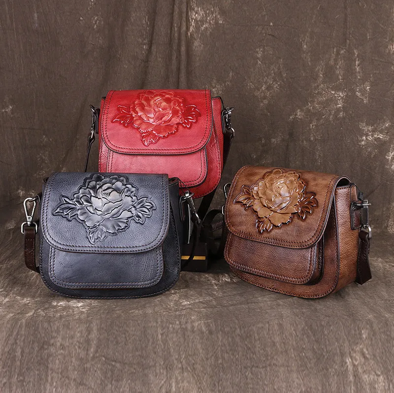 Embossing Design Vintage Leather Shoulder Bags 8078