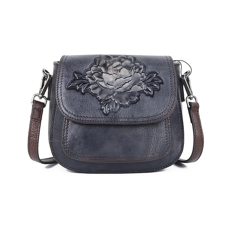 Embossing Design Vintage Leather Shoulder Bags 8078