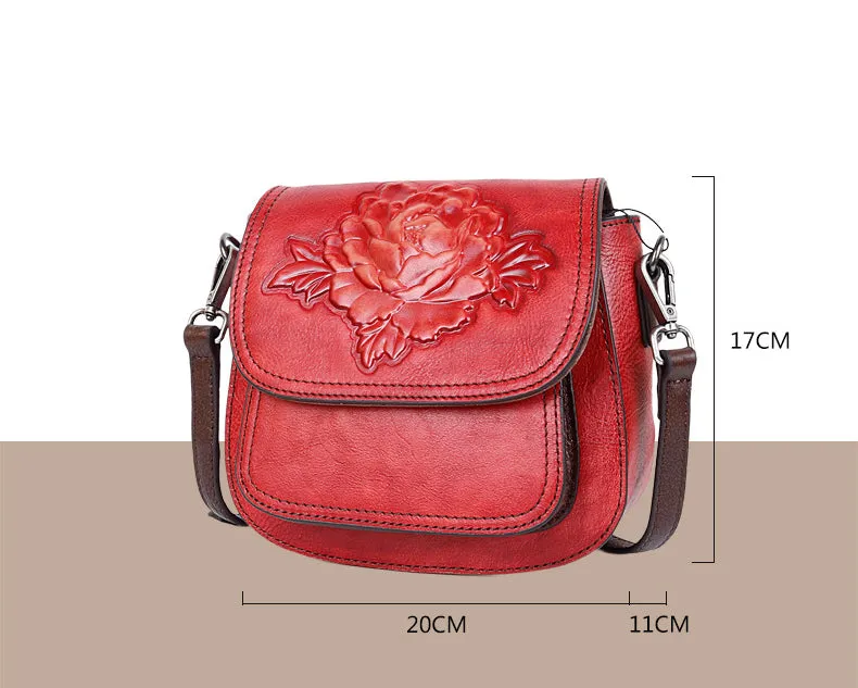 Embossing Design Vintage Leather Shoulder Bags 8078