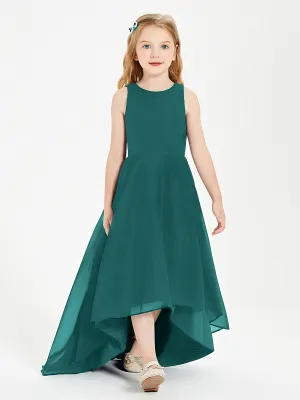 Exquisite Asymmetrical Junior Bridesmaid Dresses Scoop Neck Peacock