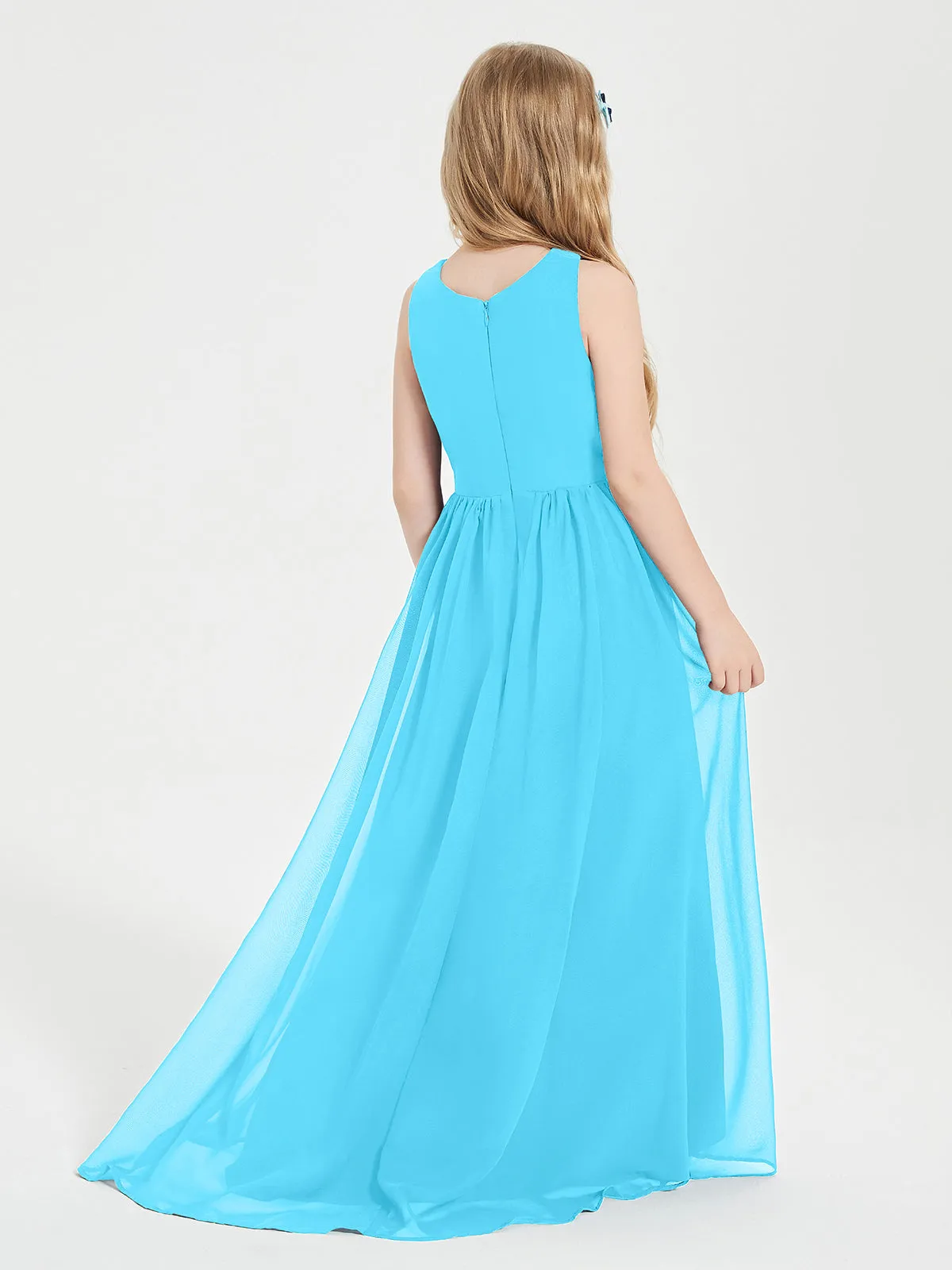 Exquisite Asymmetrical Junior Bridesmaid Dresses Scoop Neck Pool