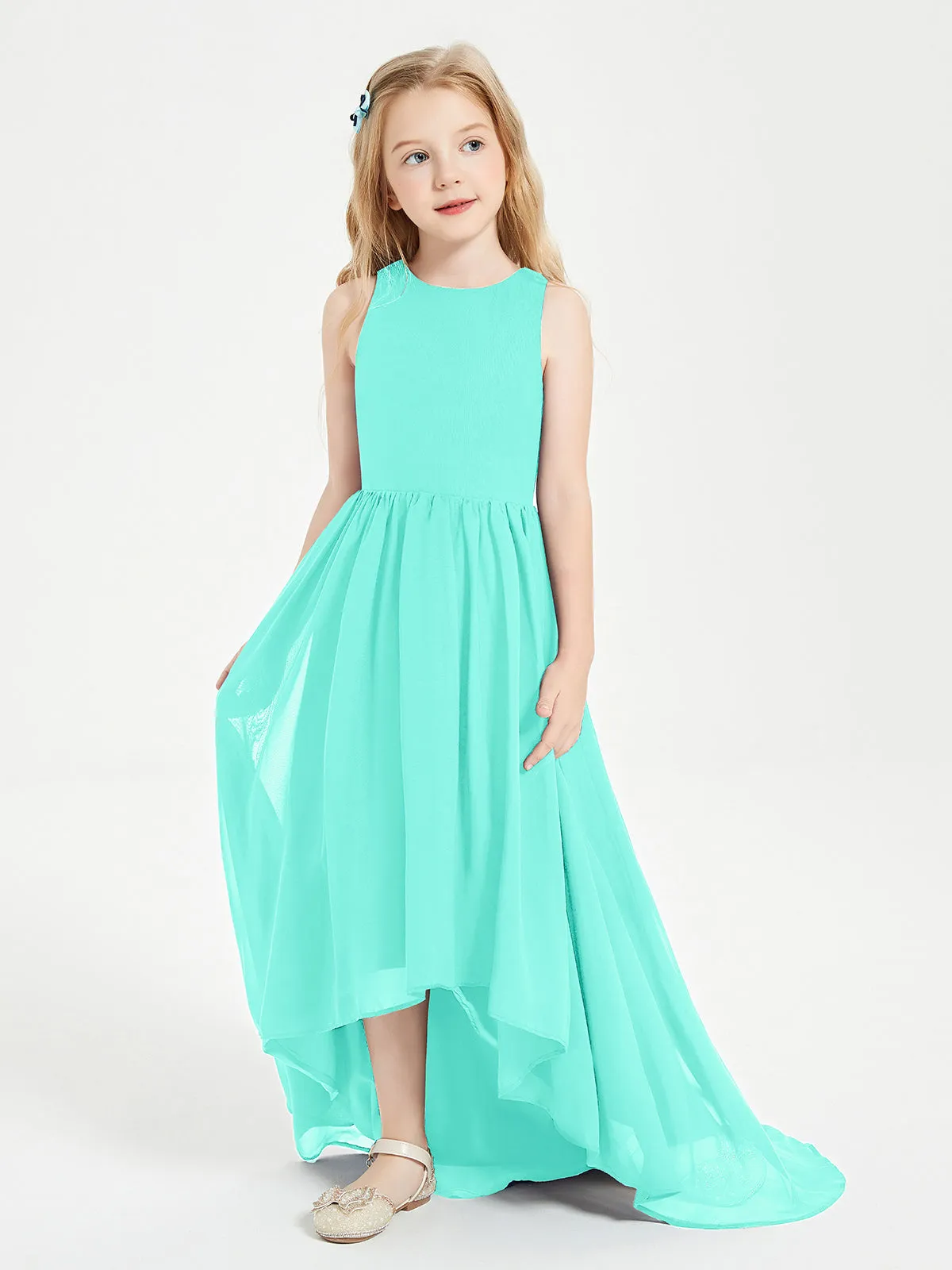 Exquisite Asymmetrical Junior Bridesmaid Dresses Scoop Neck Spa