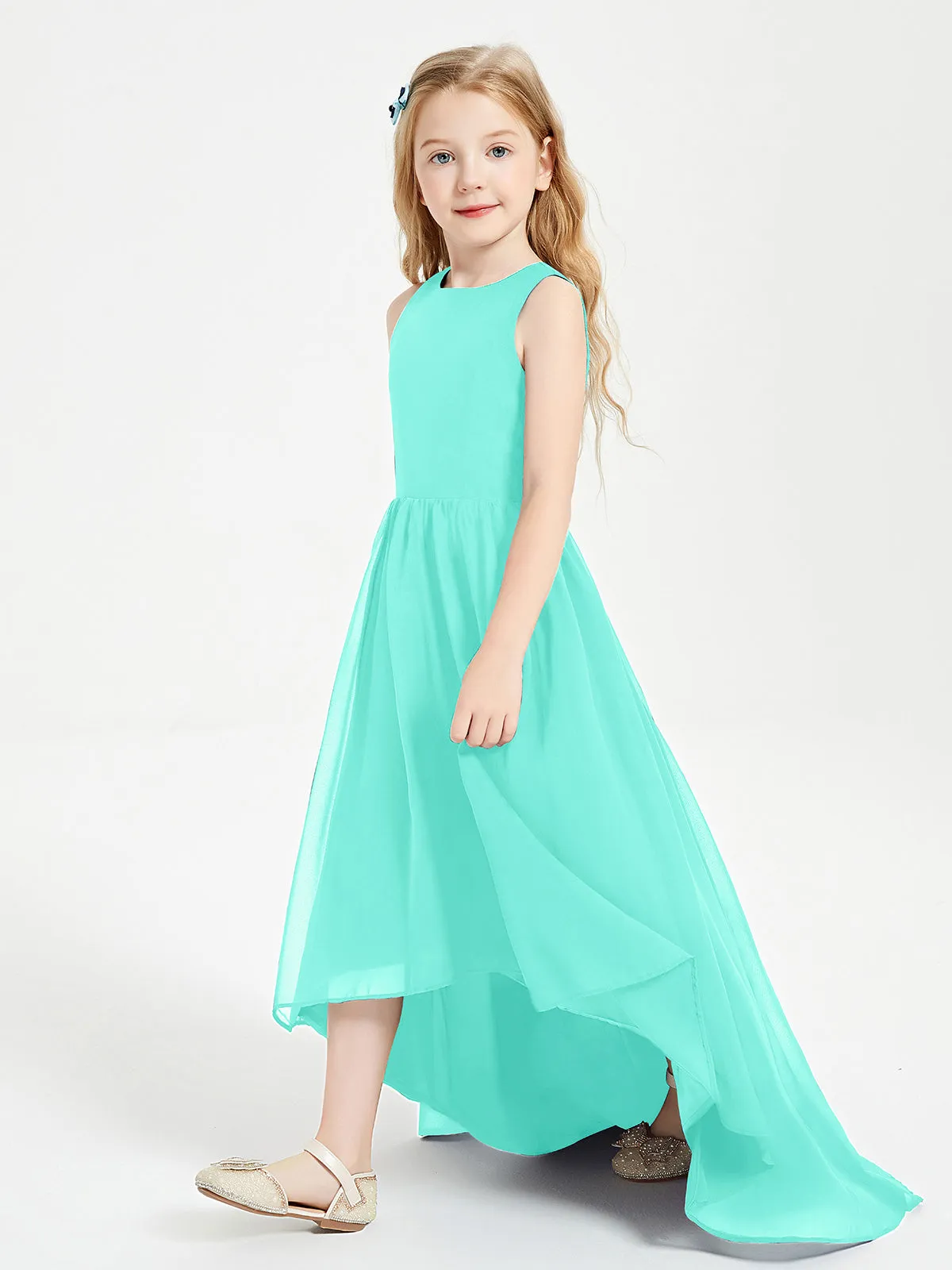 Exquisite Asymmetrical Junior Bridesmaid Dresses Scoop Neck Spa