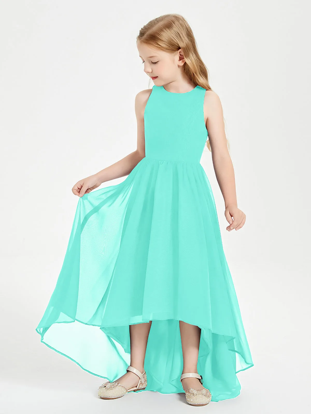 Exquisite Asymmetrical Junior Bridesmaid Dresses Scoop Neck Spa