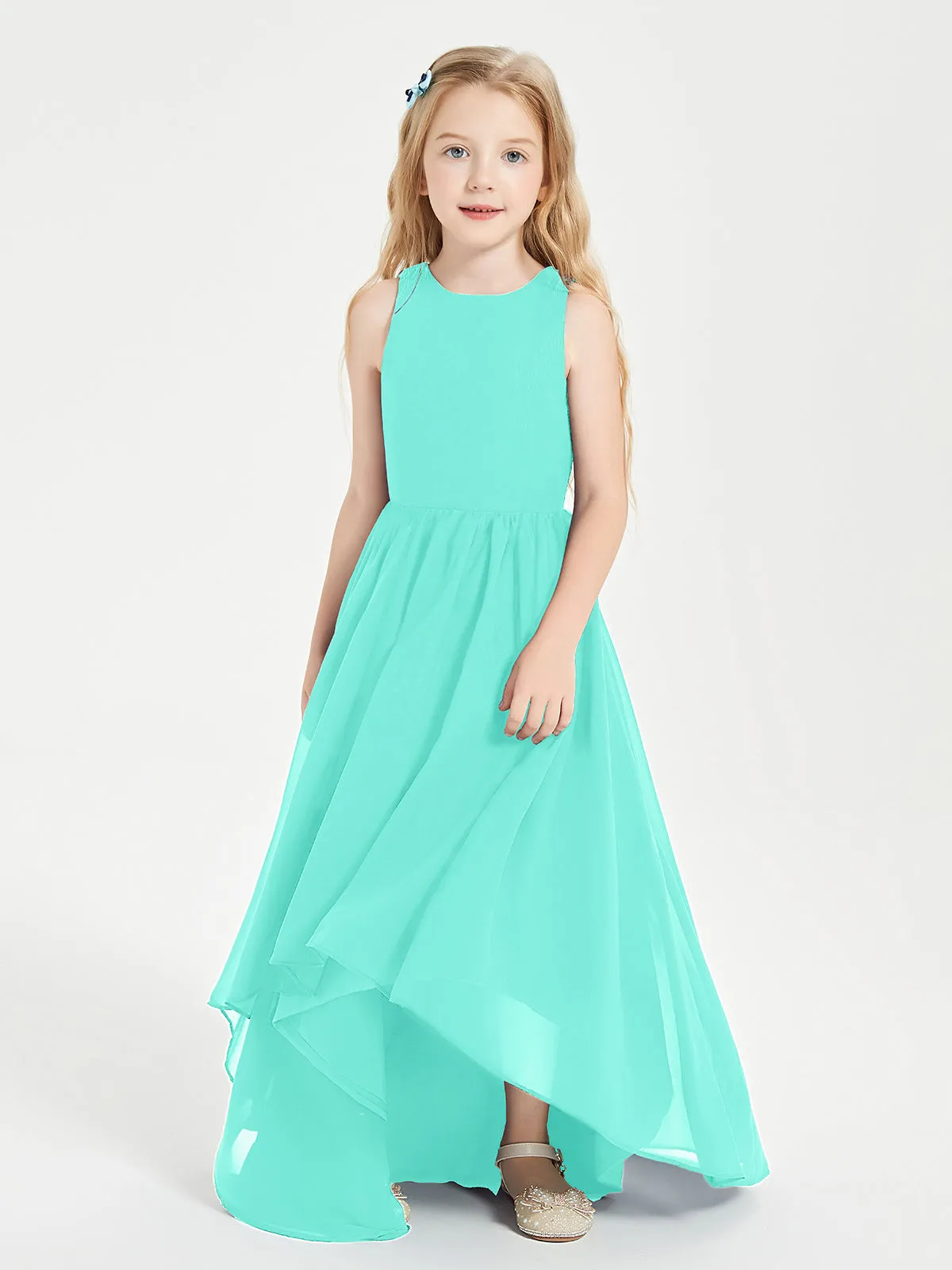 Exquisite Asymmetrical Junior Bridesmaid Dresses Scoop Neck Spa