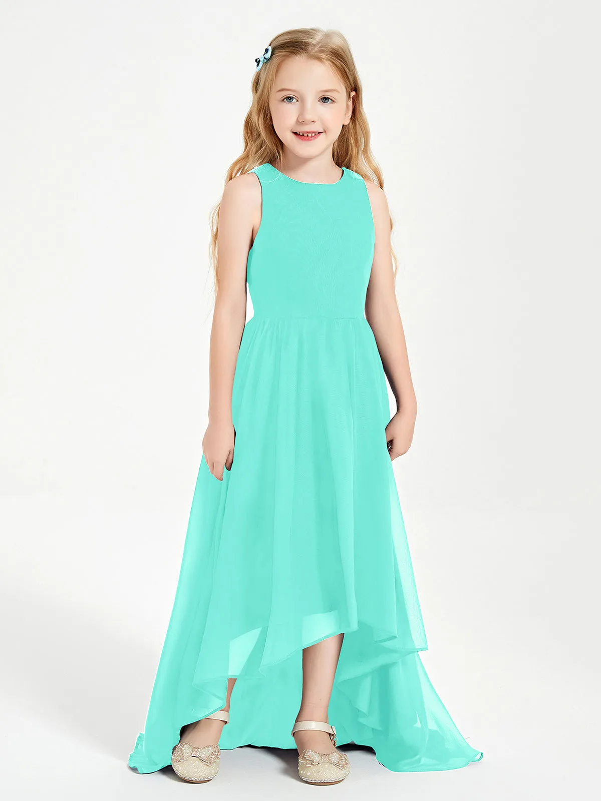 Exquisite Asymmetrical Junior Bridesmaid Dresses Scoop Neck Spa